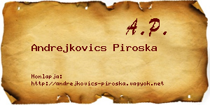 Andrejkovics Piroska névjegykártya