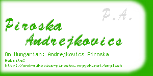 piroska andrejkovics business card
